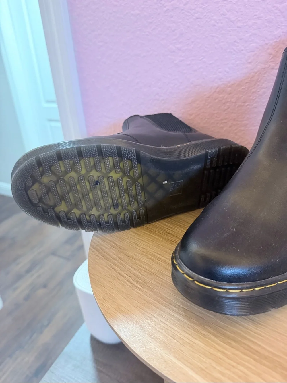 Black Leather Chelsea Boots - Classic Slip-On Men/women Shoes worn one time